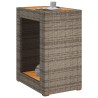Table d'appoint de jardin dessus en bois gris 60x40x75 cm 