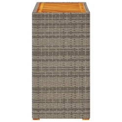 Table d'appoint de jardin dessus en bois gris 60x40x75 cm 