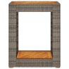 Table d'appoint de jardin dessus en bois gris 60x40x75 cm 