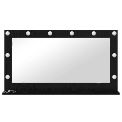 Miroir de coiffeuse avec lumières LED Chêne noir 100x55x18 cm 