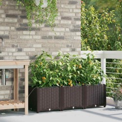 Jardinières de jardin 1 pc Marron 120 x 40 x 37.5 cm Plastique 