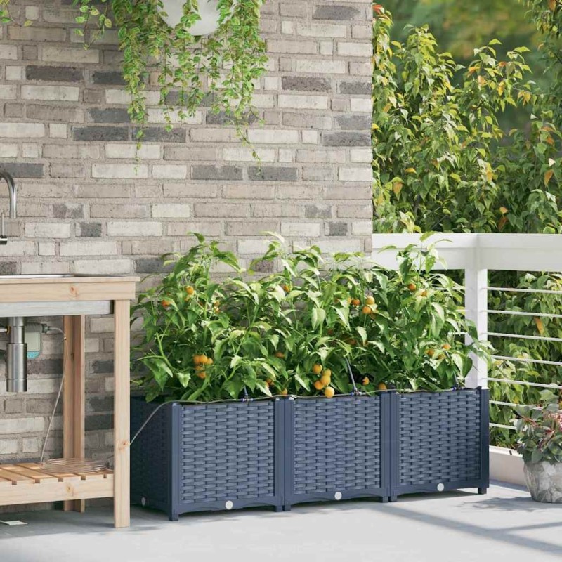 Jardinières de jardin 1 pc Gris 120 x 40 x 37.5 cm Plastique 