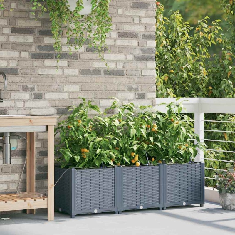 Jardinières de jardin 1 pc Gris clair 120 x 40 x 37.5 cm 