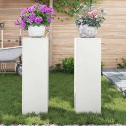Supports de Plantes Pillar 2 pcs Blanc 24x24x75 cm Acier 