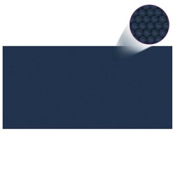 Film solaire de piscine flottant PE 450x220 cm Noir et bleu 