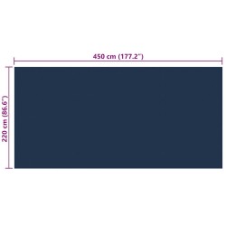 Film solaire de piscine flottant PE 450x220 cm Noir et bleu 