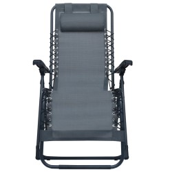 Chaise pliable de terrasse Gris Textilène 