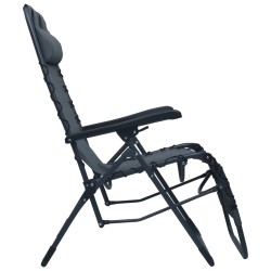 Chaise pliable de terrasse Gris Textilène 