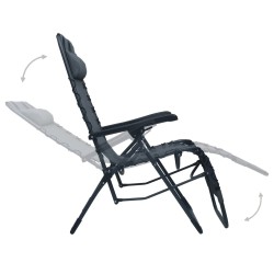 Chaise pliable de terrasse Gris Textilène 