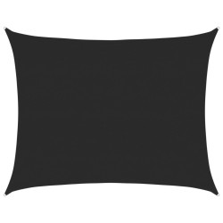 Voile d'ombrage 160 g/m² rectangulaire noir 6x8 m PEHD 