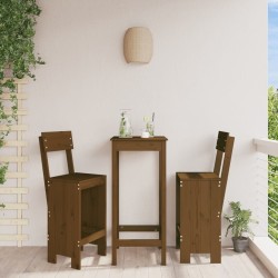 Tabourets lot de 2 marron miel 40x48,5x115,5 cm bois massif pin 