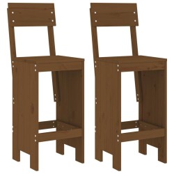 Tabourets lot de 2 marron miel 40x48,5x115,5 cm bois massif pin 