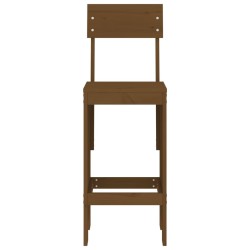 Tabourets lot de 2 marron miel 40x48,5x115,5 cm bois massif pin 
