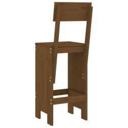Tabourets lot de 2 marron miel 40x48,5x115,5 cm bois massif pin 