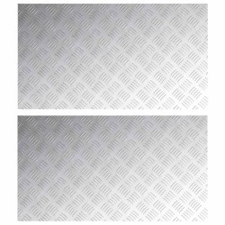 Plaques en Aluminium à Motif en Damier 2 pcs Antidérapantes 90x50 cm 