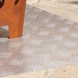 Plaques en Aluminium à Motif en Damier 2 pcs Antidérapantes 90x50 cm 