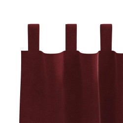 Rideaux occultants avec boucles de suspension 2 pcs Velours Rouge Vin 