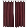 2 pcs Rideau à Passant Micro Satin Bordeaux 140 x 225 cm 
