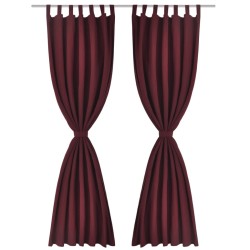 2 pcs Rideau à Passant Micro Satin Bordeaux 140 x 225 cm 