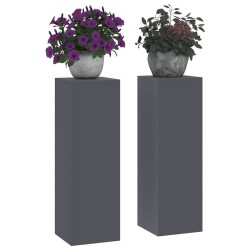 Supports de Plantes Extérieurs Pillar 2 pcs Anthracite 24x24x75 cm Acier 
