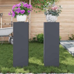 Supports de Plantes Extérieurs Pillar 2 pcs Anthracite 24x24x75 cm Acier 
