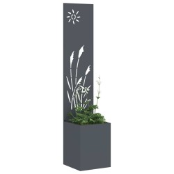 Jardinier avec Panneau Décoratif Anthracite 32 x 140 cm 