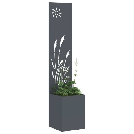 Jardinier avec Panneau Décoratif Anthracite 32 x 140 cm 