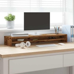 Support de moniteur vieux bois 100x24x13 cm bois d'ingénierie 