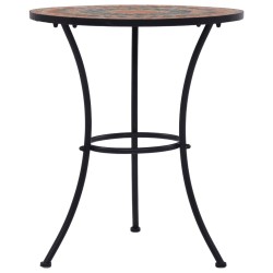 Table de bistro mosaïque Orange/gris 60 cm Céramique 