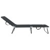 Chaise longue pliante 2 pcs Portable Noir Tissu Oxford 600D 