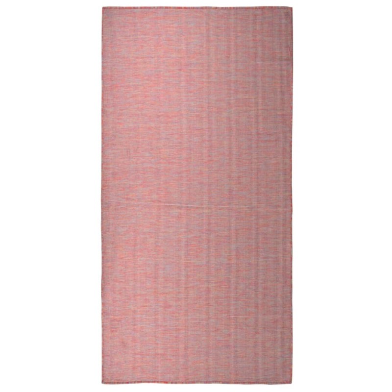 Tapis à tissage plat d'extérieur 100x200 cm Rouge 