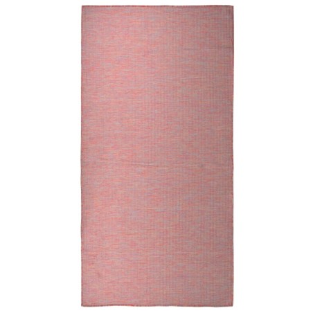 Tapis à tissage plat d'extérieur 100x200 cm Rouge 