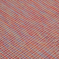 Tapis à tissage plat d'extérieur 100x200 cm Rouge 