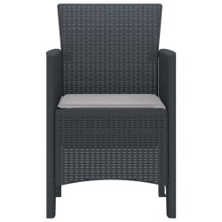 Chaises de Jardin avec Coussins 2 pcs Anthracite 