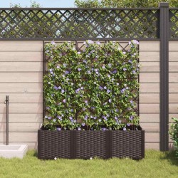 Planteur de jardin avec treillis 3 pcs Marron 120x40x143 cm 