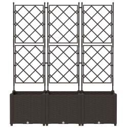 Planteur de jardin avec treillis 3 pcs Marron 120x40x143 cm 