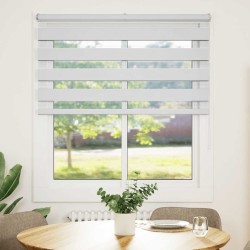 Store zèbre blanc 130x150 cm largeur du tissu 125,9cm polyester 