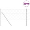 Jeu de Poteaux de Clôture Argent 0.8 x 10 m Acier galvanisé 