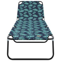 Transat pliant 2 pcs Portable Motif feuille Tissu Oxford 600D 