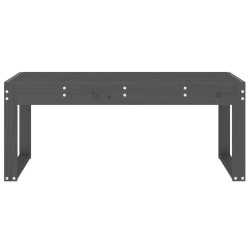 Banc de jardin gris 110x38x45 cm bois massif de pin 