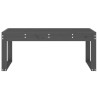 Banc de jardin gris 110x38x45 cm bois massif de pin 