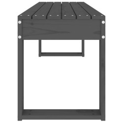 Banc de jardin gris 110x38x45 cm bois massif de pin 