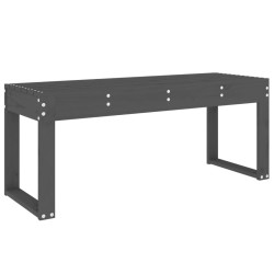 Banc de jardin gris 110x38x45 cm bois massif de pin 