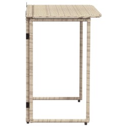 Table de jardin pliante beige 90 x 51 x 75 cm polyrotin 