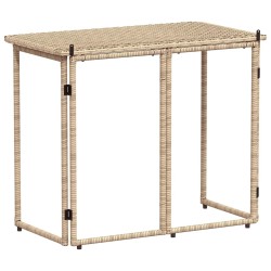 Table de jardin pliante beige 90 x 51 x 75 cm polyrotin 