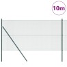 Kit de Poteaux de Clôture Ensemble de 2 Vert Métal 10 x 1 m 