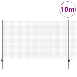 Clôture en fil soudé avec 10 poteaux en U Gris 1.4x10 m Acier 