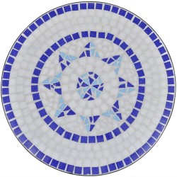 Table de bistro Bleu et blanc 60 cm Mosaïque 