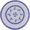 Table de bistro Bleu et blanc 60 cm Mosaïque 