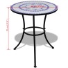 Table de bistro Bleu et blanc 60 cm Mosaïque 